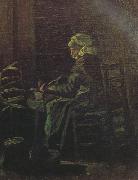 Vincent Van Gogh Peasant Woman at the Spinning Wheel (nn04) oil on canvas